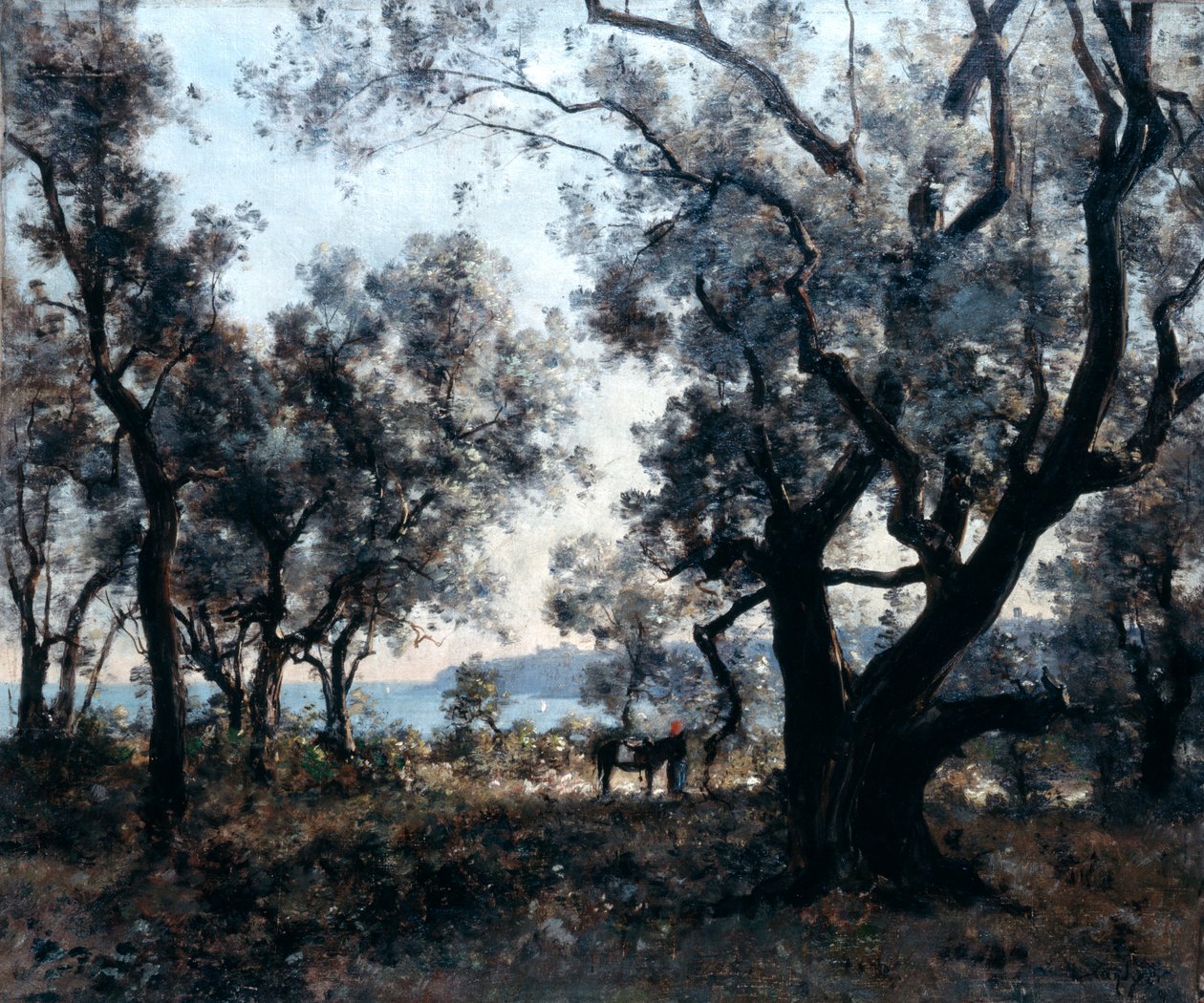Oliveiras em torno de Cap Martin, 1891. de Emmanuel Lansyer