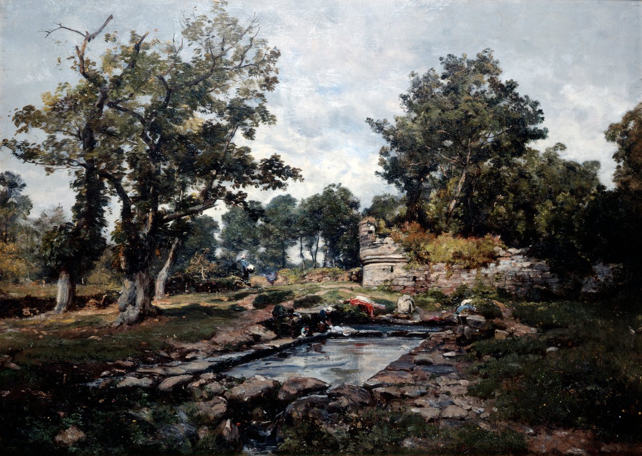 A lavanderia do Coataner pela manhã, 1883 de Emmanuel Lansyer