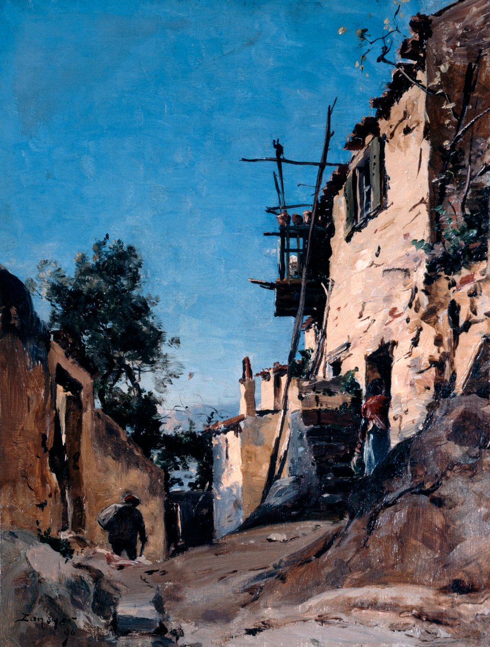 A cidade velha abaixo do cemitério, Menton, 1890 de Emmanuel Lansyer