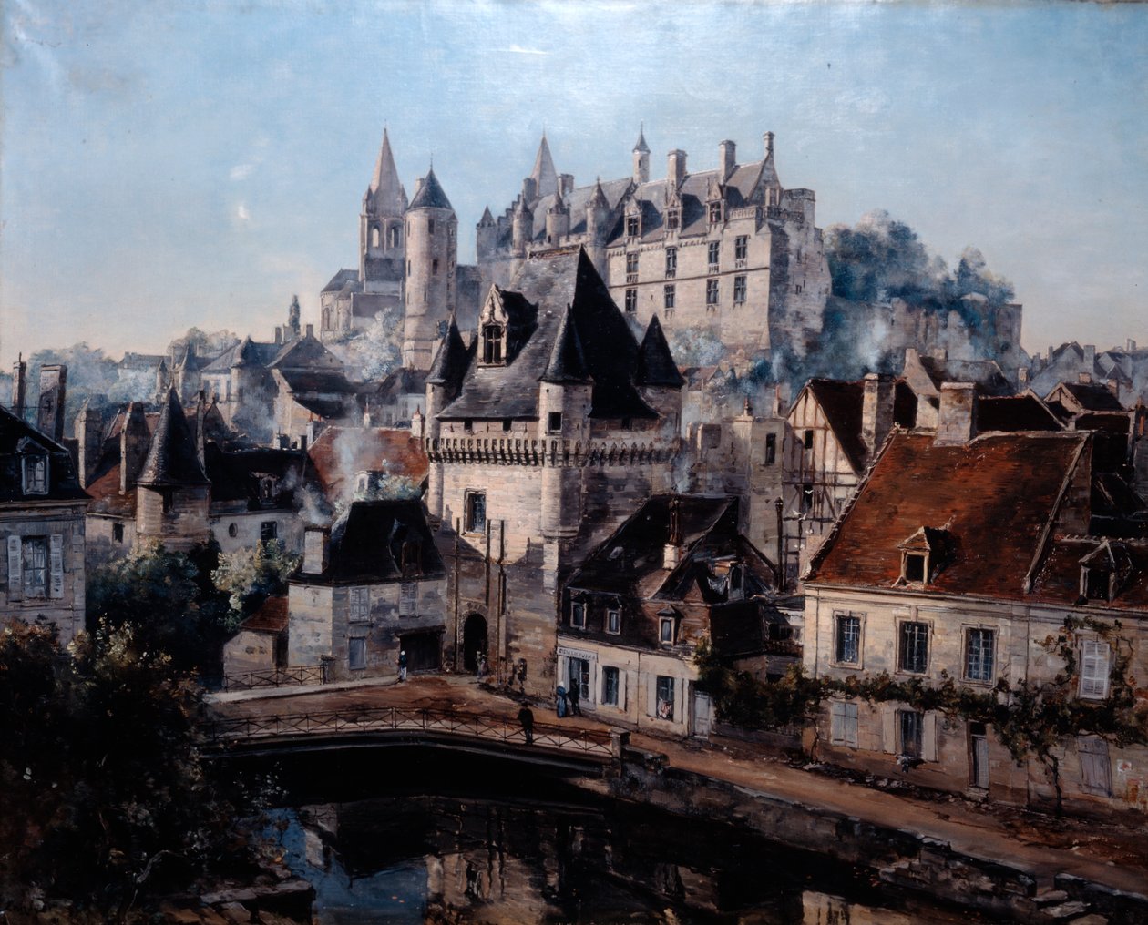O porto de Cordelieres e o castelo Loches, 1891. de Emmanuel Lansyer