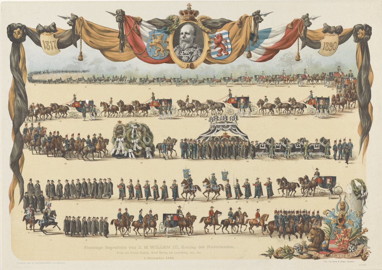 Funeral Solene de H.M. Willem III, Rei dos Países Baixos (...) 4 de dezembro de 1890 (título no objeto) de Emrik and Binger