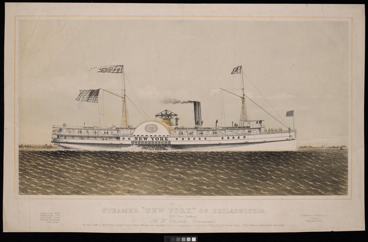 Steamer New York de Philadelphia... H W Chisholm, comandante... de Endicott Endicott