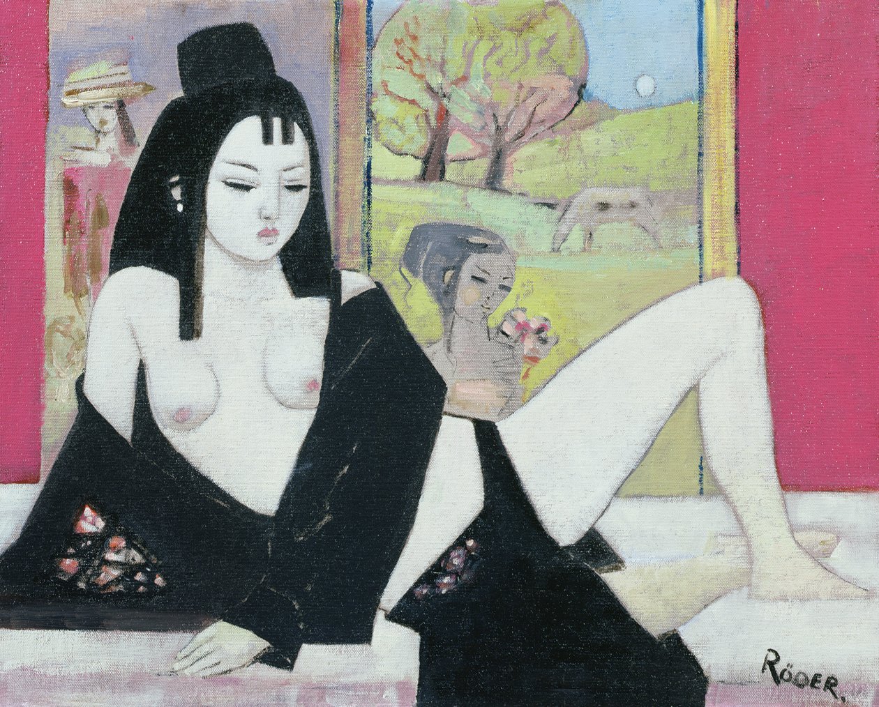 Kimono Preto, 2008 (óleo a bordo) de Endre Roder