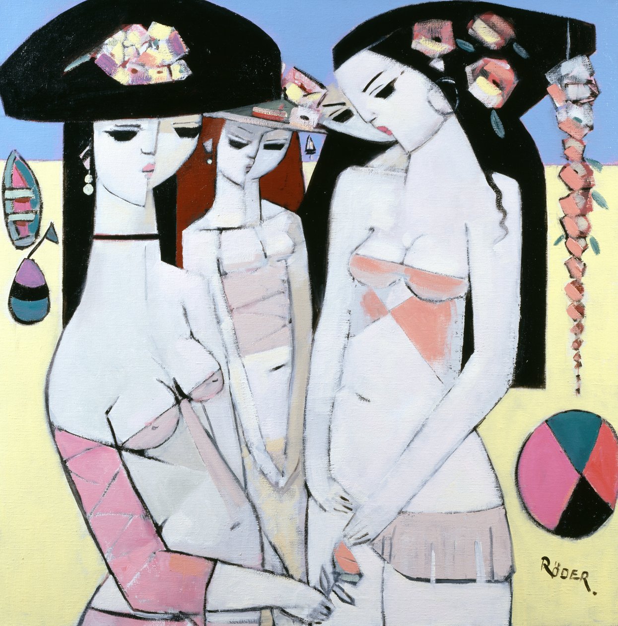 Bovy, Boat and Ball, 2008 (óleo sobre tela) de Endre Roder
