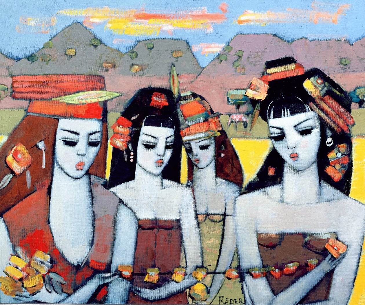 Quatro de Ys, 2004 (óleo sobre tábua de lona) de Endre Roder