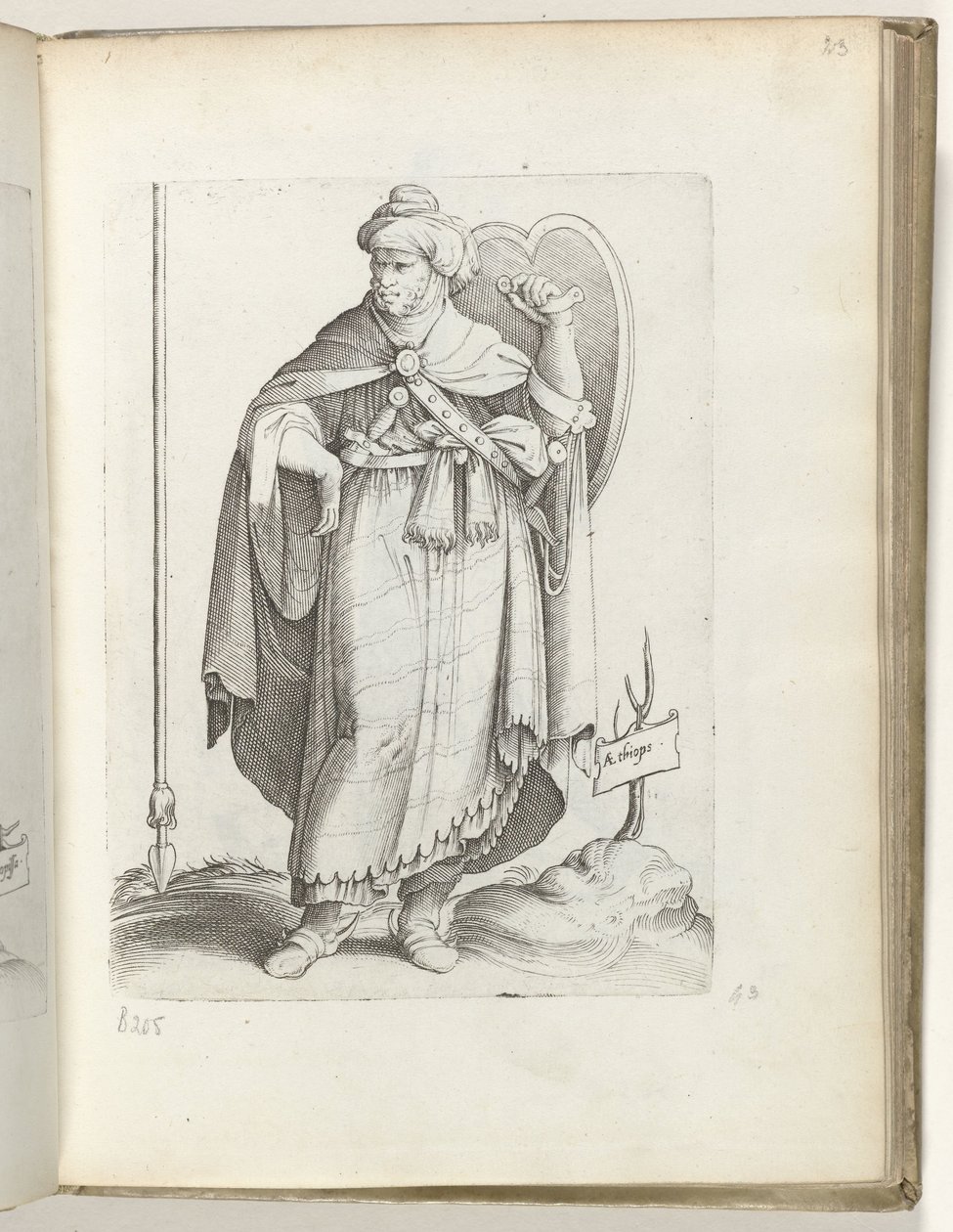 Aethiops (título sobre o objecto)
Man uit Ethiopië
Diversarum gentium nostrae aetatis habitus (título da série) de Enea Vico