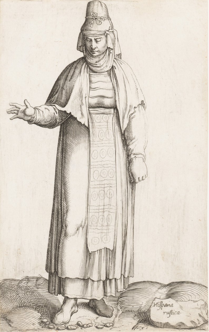 Prato do Traje: Hispana Rustica com etiqueta em pedra, ca. 1557-58. de Enea Vico