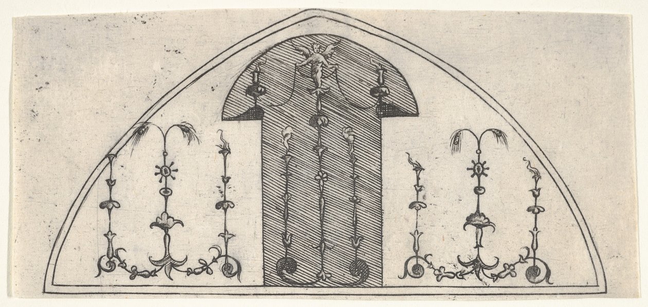 Painel em forma de lanceta de decoração grotesca, 1541. de Enea Vico