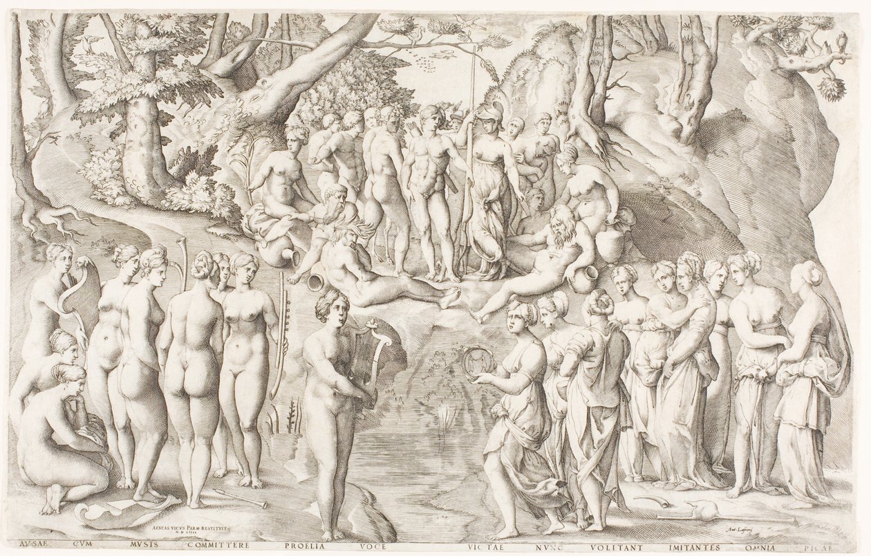 A disputa entre as musas e as filhas de Pierios no Parnassus de Enea Vico