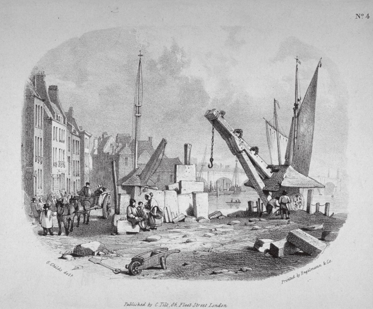 Millbank, Westminster, Londres, c1825 de Engelmann and Company