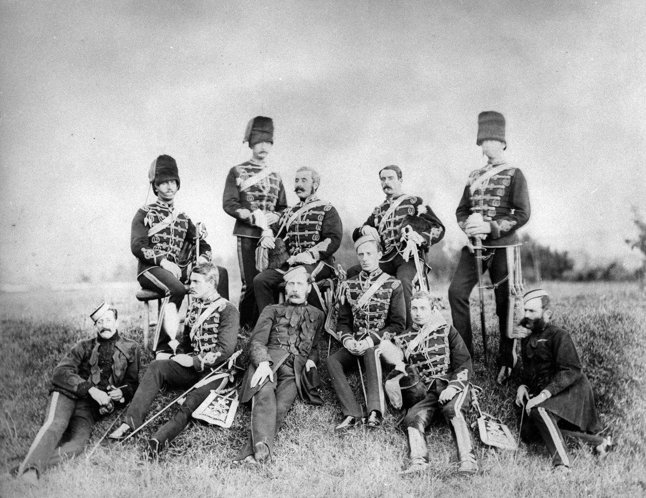 Um grupo de oficiais do exército britânico, c.1870-90 de English Photographer