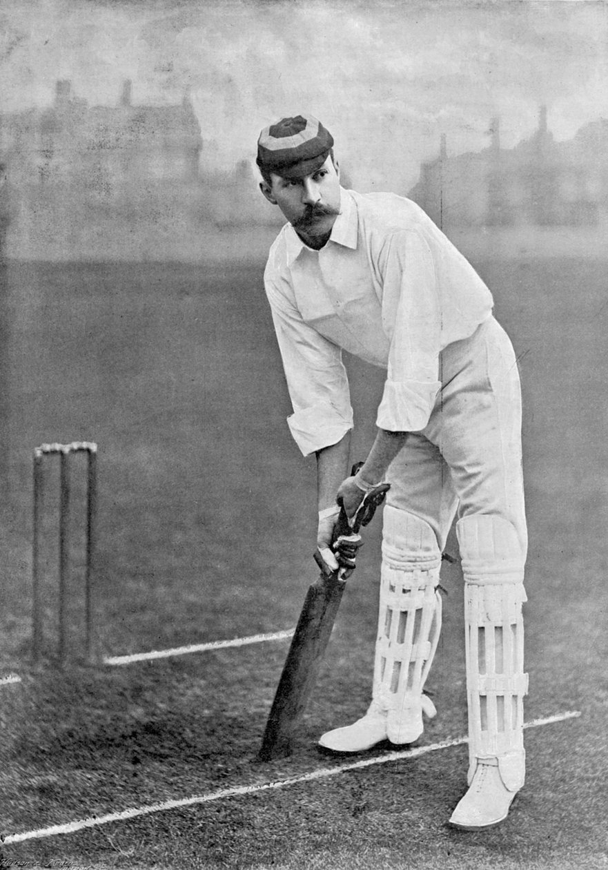 AE Stoddart, de Famous Cricketers e Cricket Grounds, publicado por Hudson e Kearns, 1895 de English Photographer