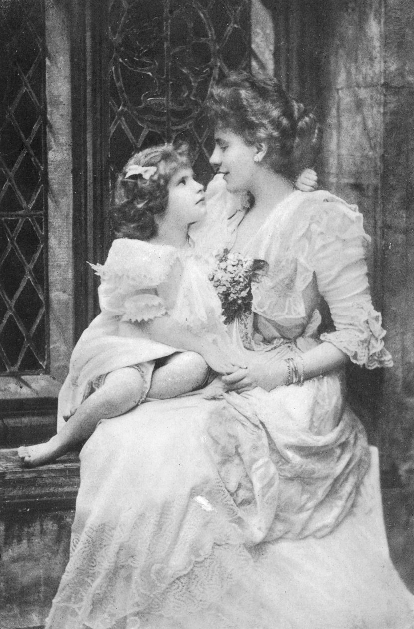 Alice Keppel com sua filha Violet Trefusius, 1905 de English Photographer