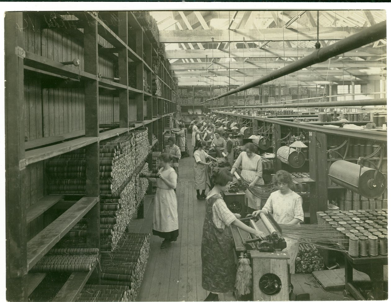 Configuração de carretel Axminster, fábrica de tapetes, 1923 de English Photographer