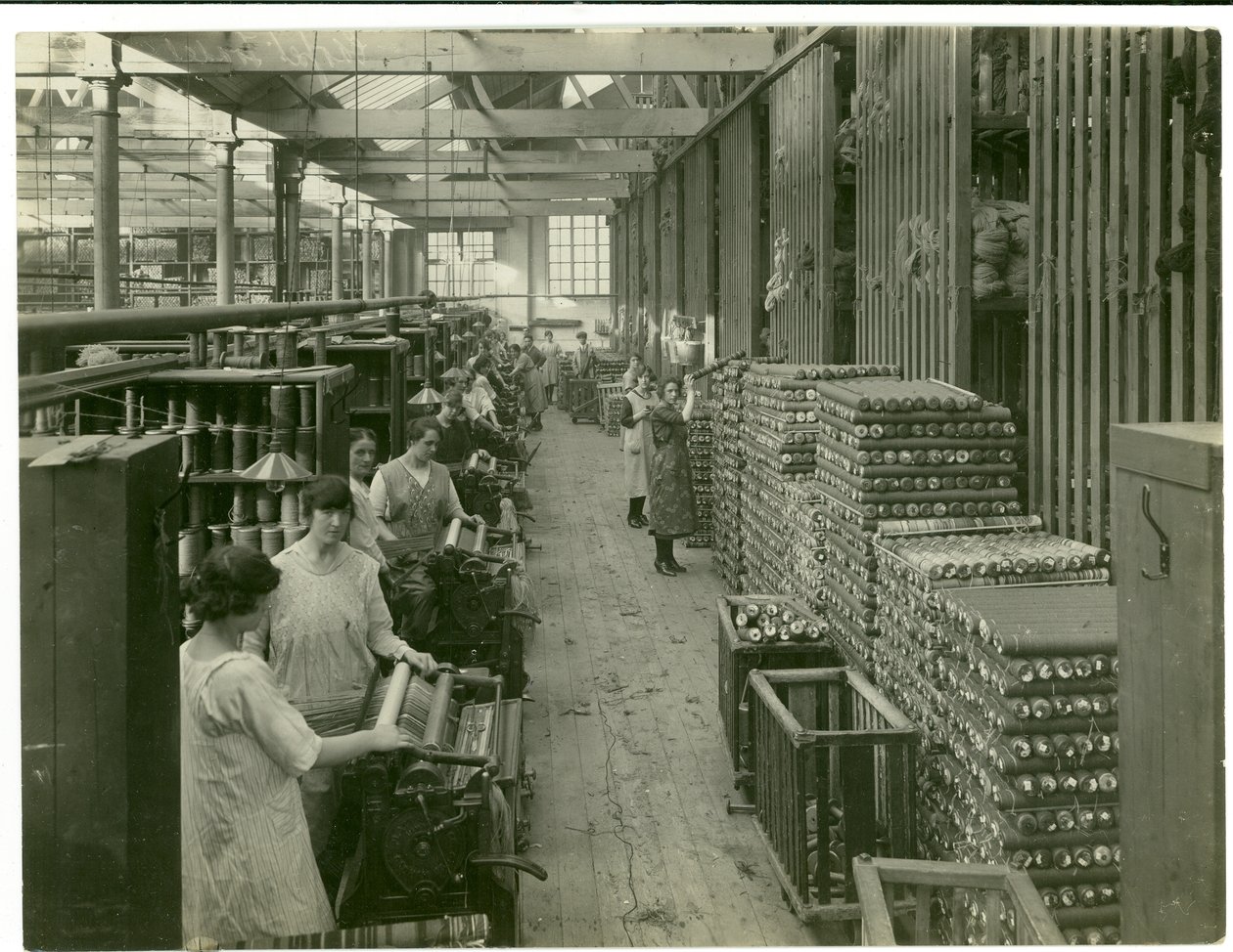 Configuração de carretel Axminster, fábrica de tapetes, 1923 de English Photographer