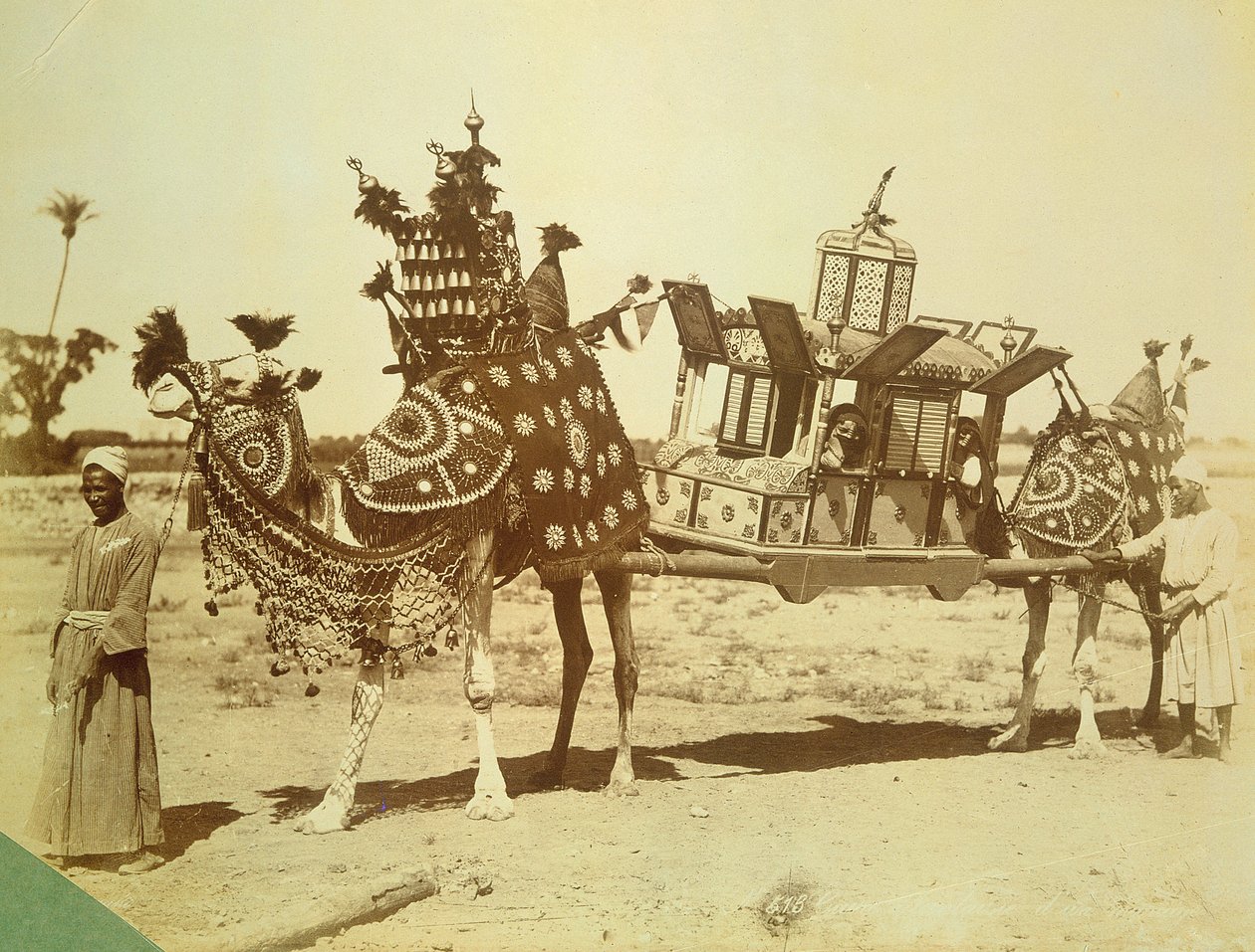 Palanquín nupcial, Cairo, Egito, c.1878 de English Photographer