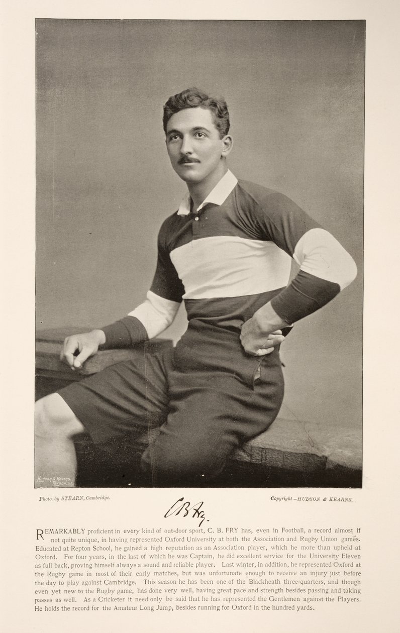 CB Fry, dos famosos futebolistas, 1895 de English Photographer