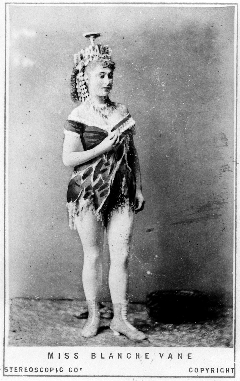 Visite o cartão da senhorita White Vane, c.1855 (albumen print) de English Photographer