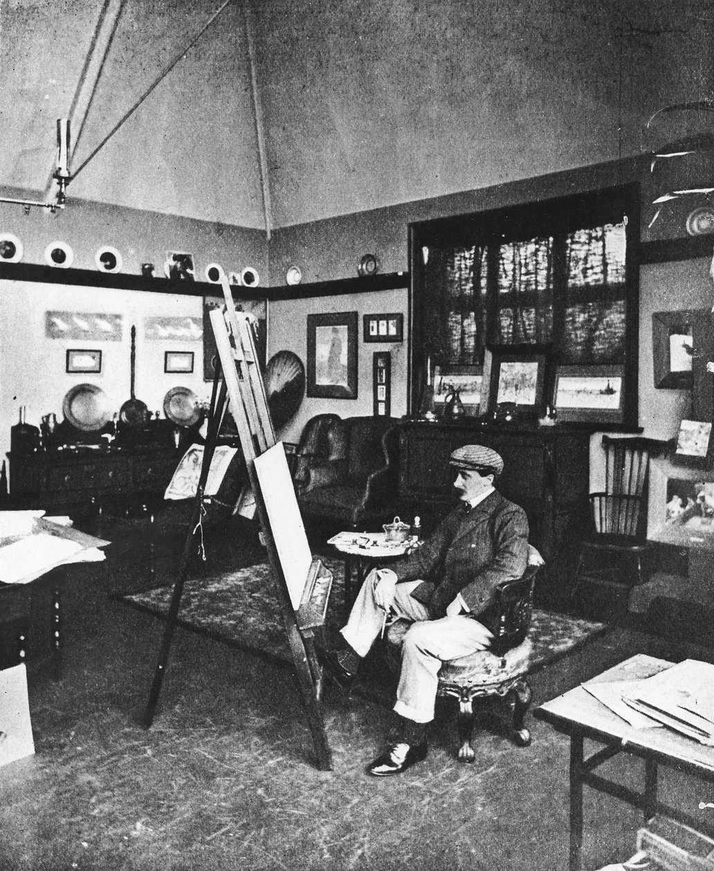Cecil Aldin em seu ateliê de English Photographer