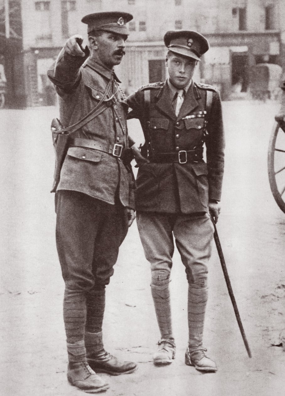 Edward, o Príncipe de Gales, imediatamente se inscreveu e implorou para ser autorizado a servir na Frente, 1916 de English Photographer
