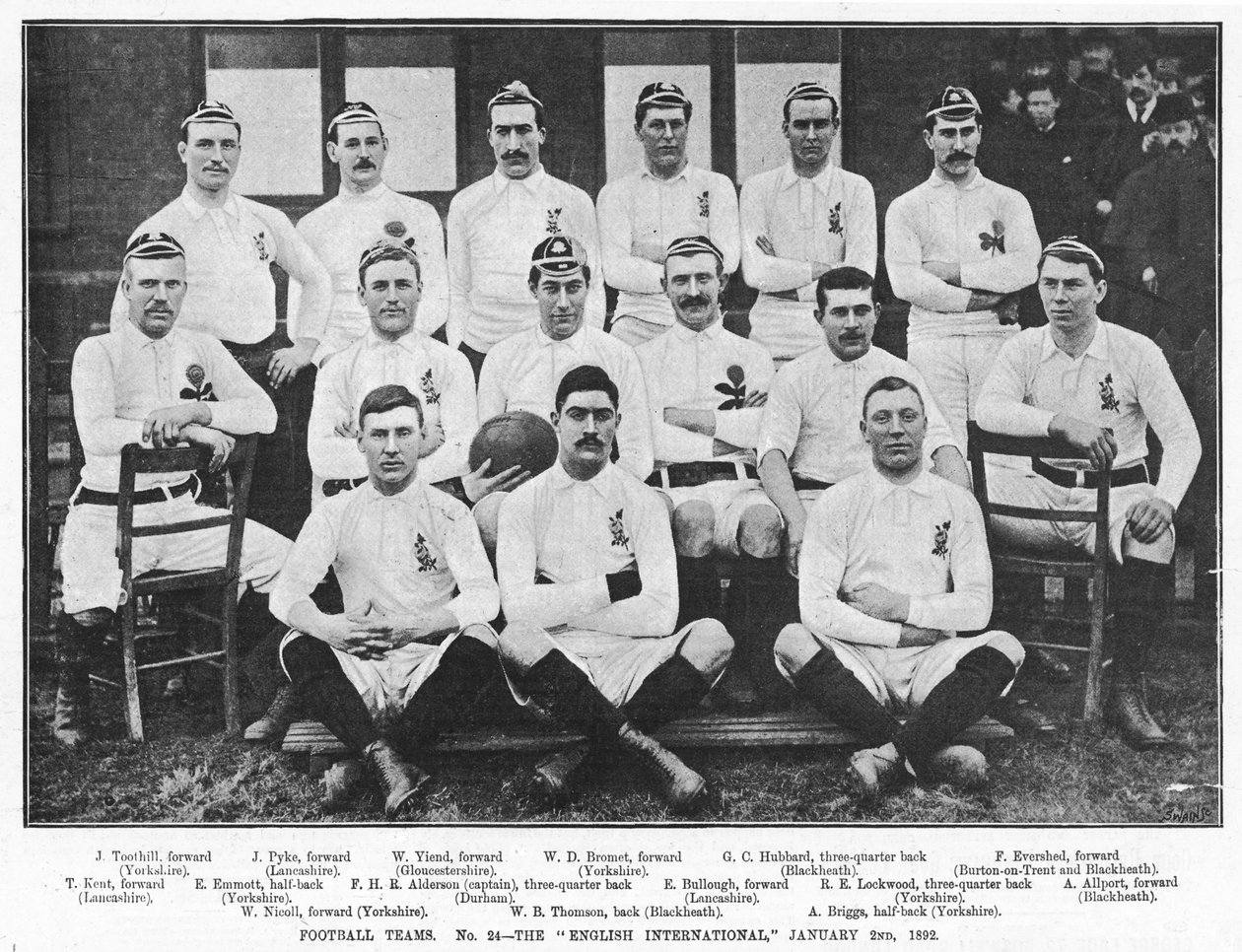 Selecção Inglesa de Futebol, 2 de Janeiro de 1892 de English Photographer