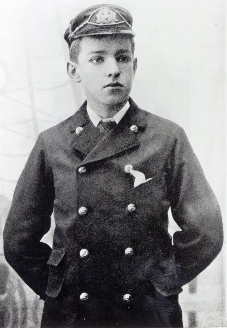 Ernest Shackleton, 16 anos, usando seu uniforme da White Star Line, 1890 de English Photographer
