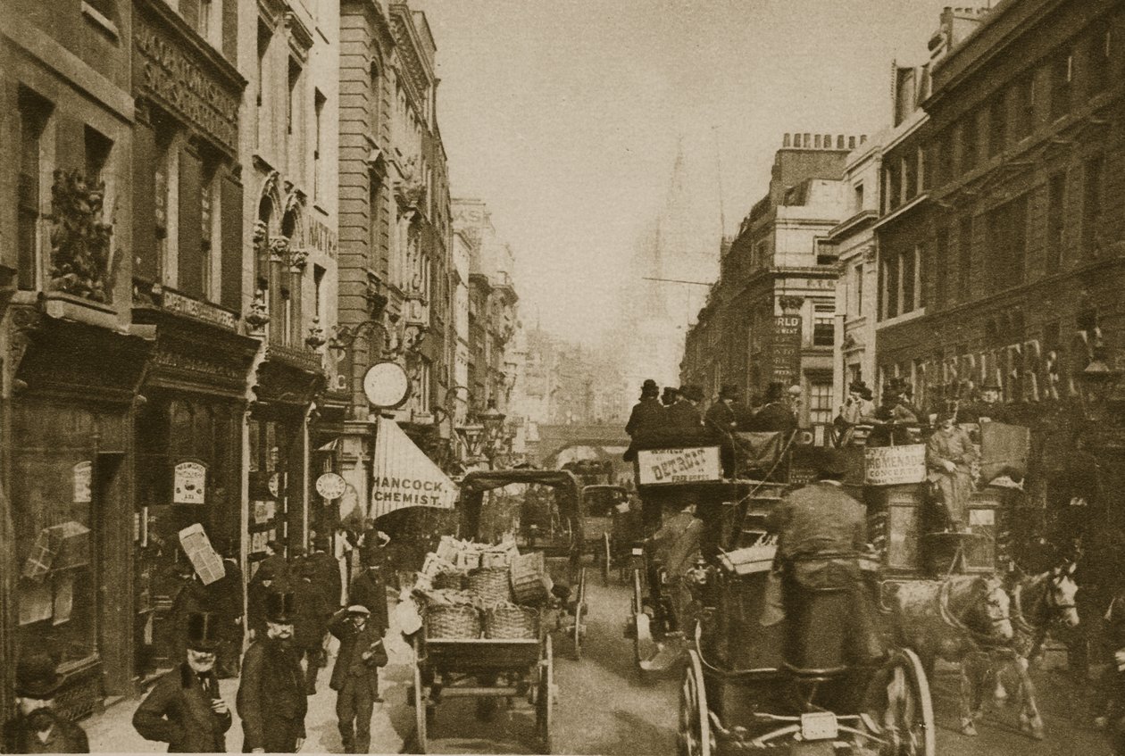 Fleet Street em 1880 (foto sépia) de English Photographer