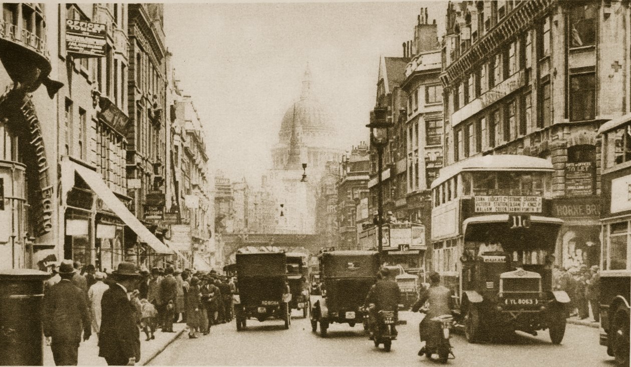 Fleet Street em 1926 (foto sépia) de English Photographer