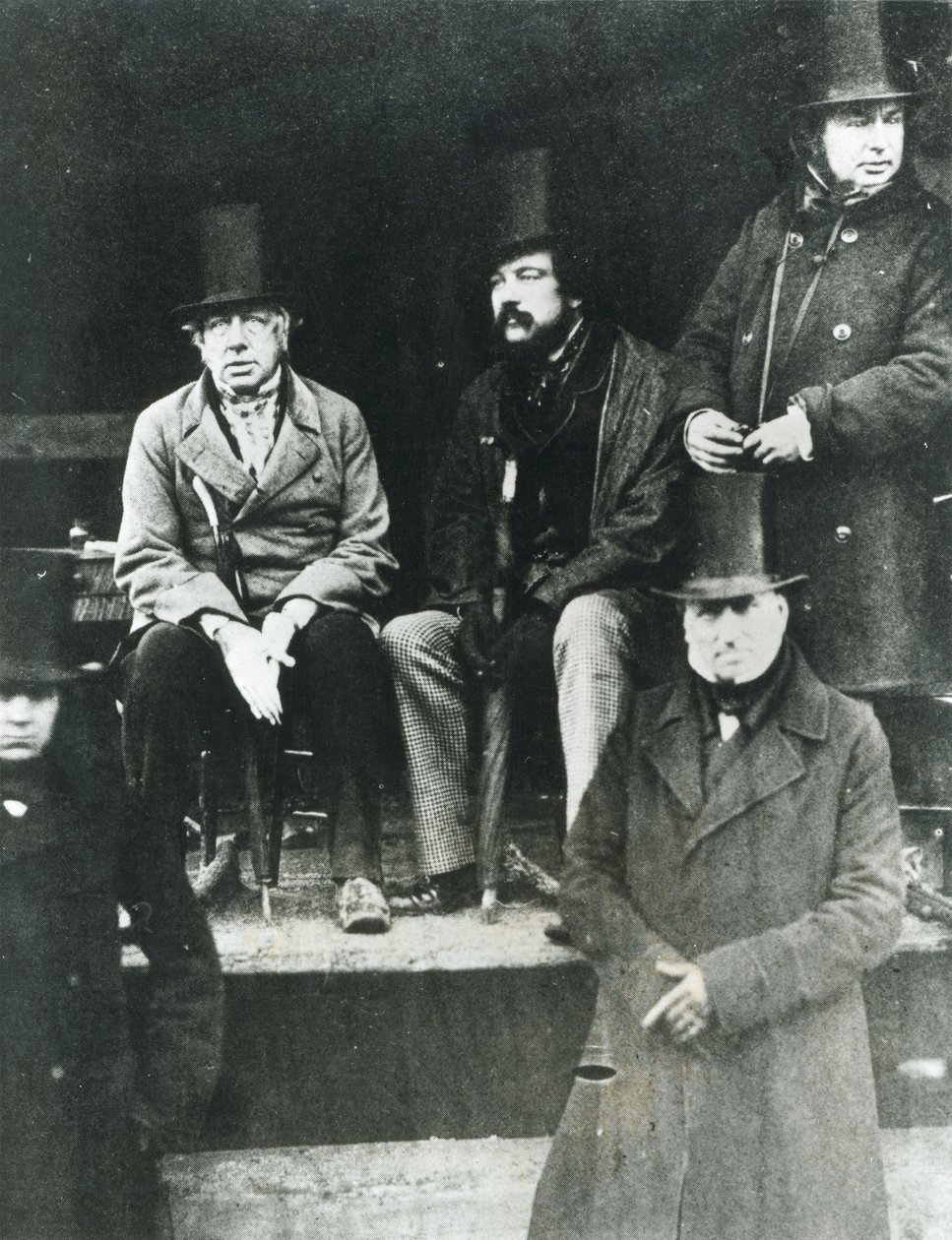 De LtoR, Lord Paget, Lord Carlisle e Isambard Kingdom Brunel (1806-59) de English Photographer