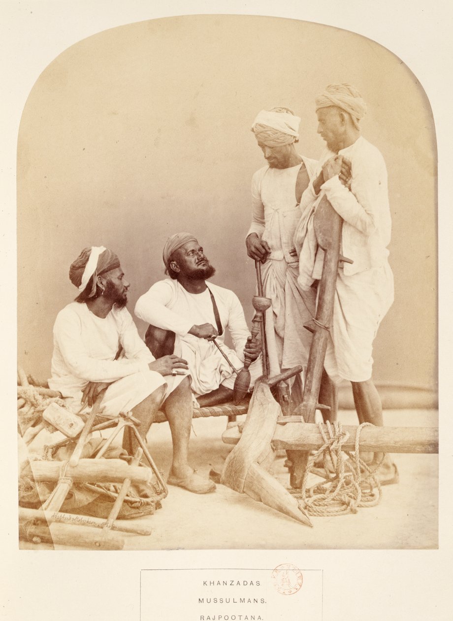Khanzadas, Mussulmans, Rajpootana, de The People of India, por J. Forbes Watson, publicado em 1868 (albumen print) de English Photographer
