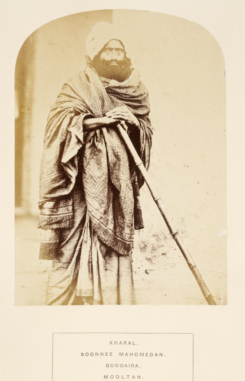 Kharal, Soonnee Mahomedan, Googaira, Mooltan, de The People of India, por J. Forbes Watson, publicado em 1868 (impressão de albume) de English Photographer