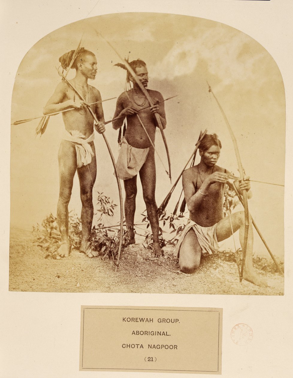 Korewah Group, aborígine, Chota Nagpoor, de The People of India, por J. Forbes Watson, publicado em 1868 (albumen print) de English Photographer