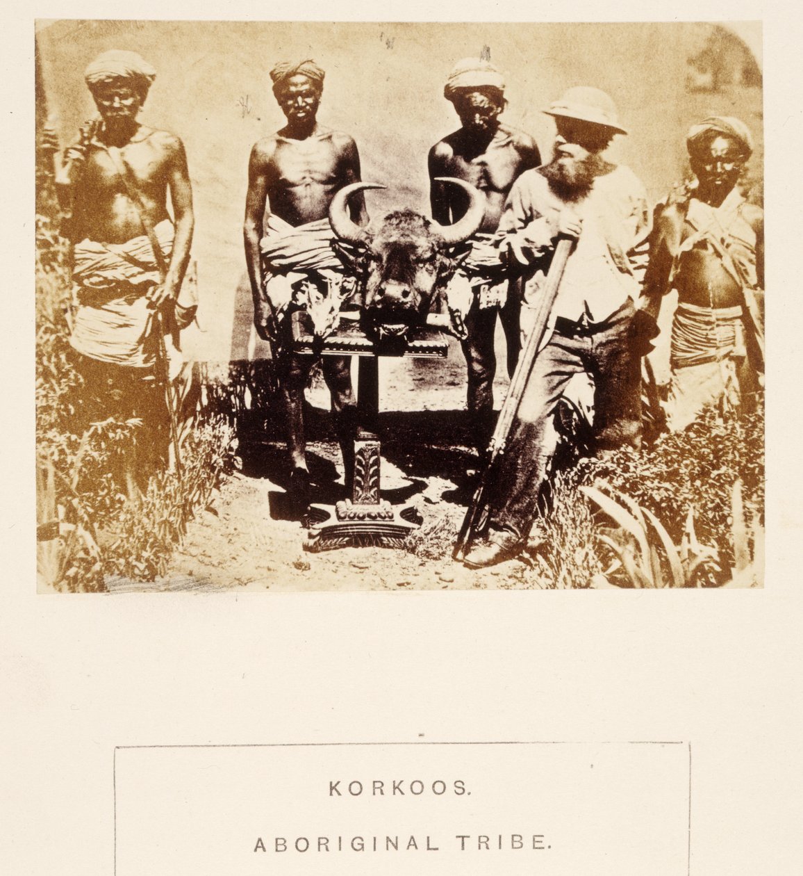 Korkoos, Tribo Aborígene, Berar, de The People of India, de J. Forbes Watson, publicado em 1868 (impressão de albume) de English Photographer
