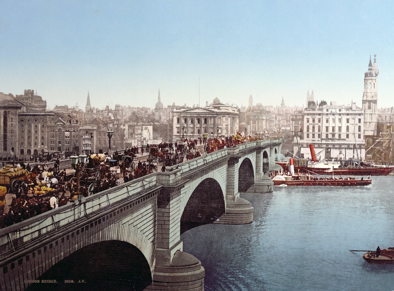 Ponte de Londres c.1900 (depois de uma fotografia colorida) de English Photographer