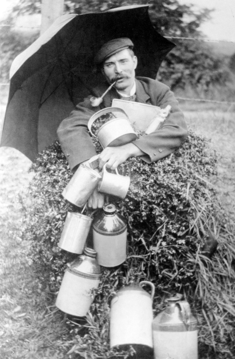 Homem, com, cano, 19o século, (photograph) de English Photographer