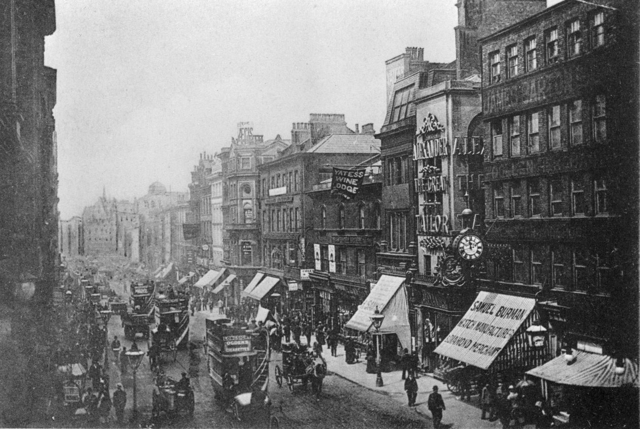 Rua do mercado, Manchester, c.1910 de English Photographer