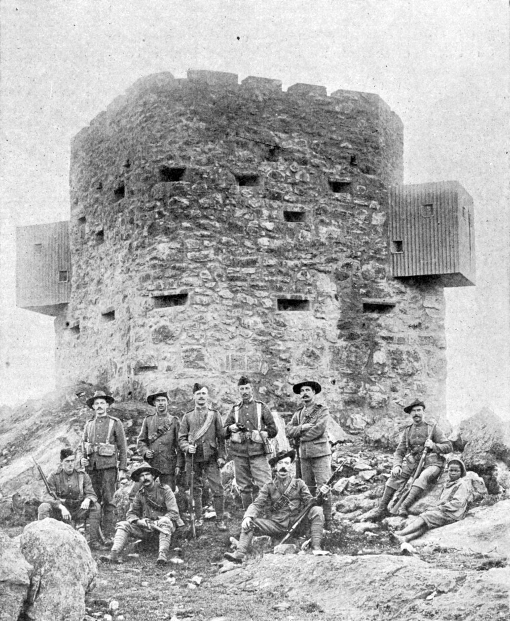 Um dos novos fortins da fortaleza agora sendo erguidos nas colônias do Rio Transvaal e Orange, na África do Sul, ilustração de The King, 25 de maio de 1901. de English Photographer