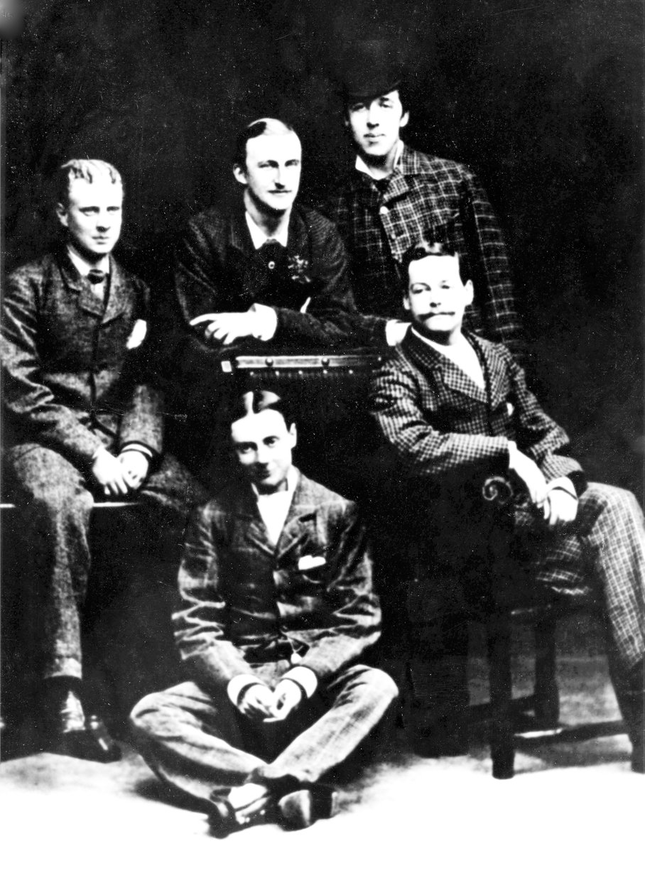 Oscar Wilde com um grupo de amigos de Madgalen, 1876 (foto) de English Photographer
