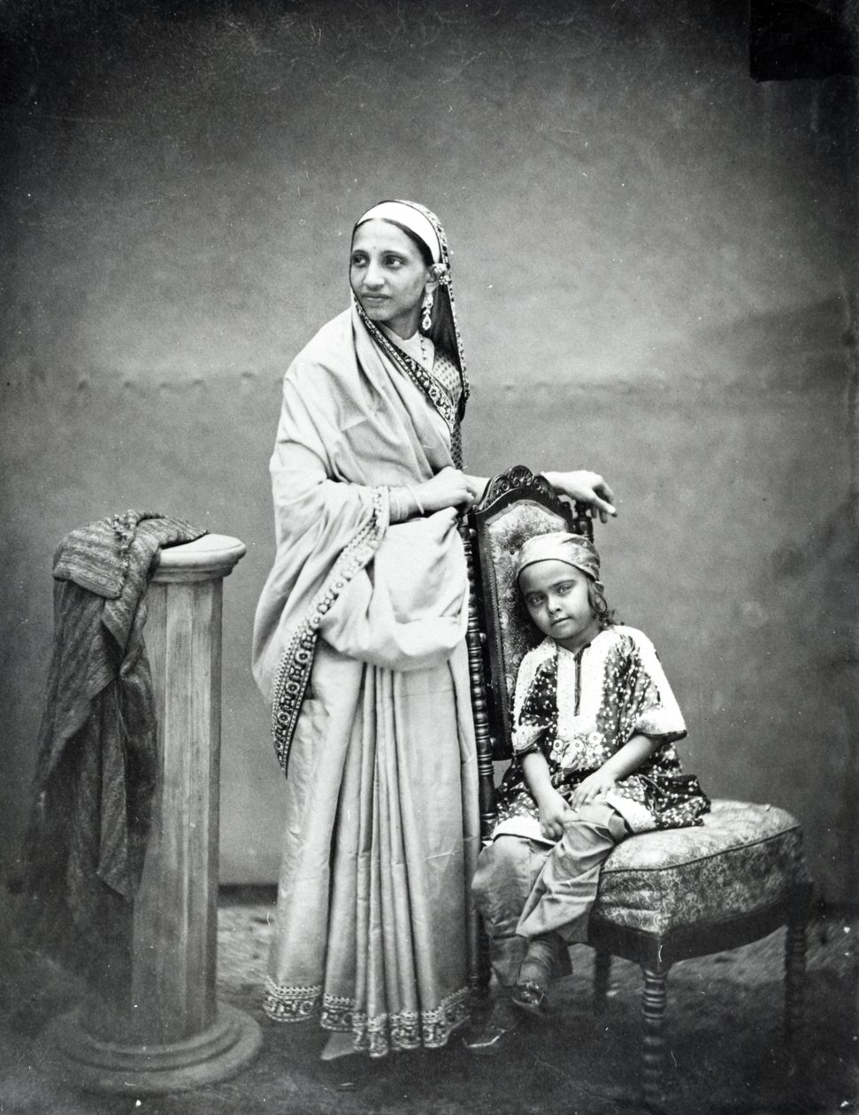 Parsee mulher e criança, c.1870s de English Photographer