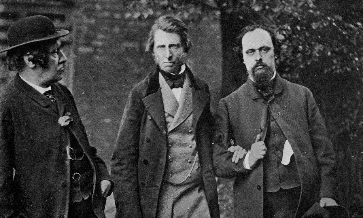 Retrato de William Bell Scott, John Ruskin e Dante Gabriel Rossetti, 1864 de English Photographer