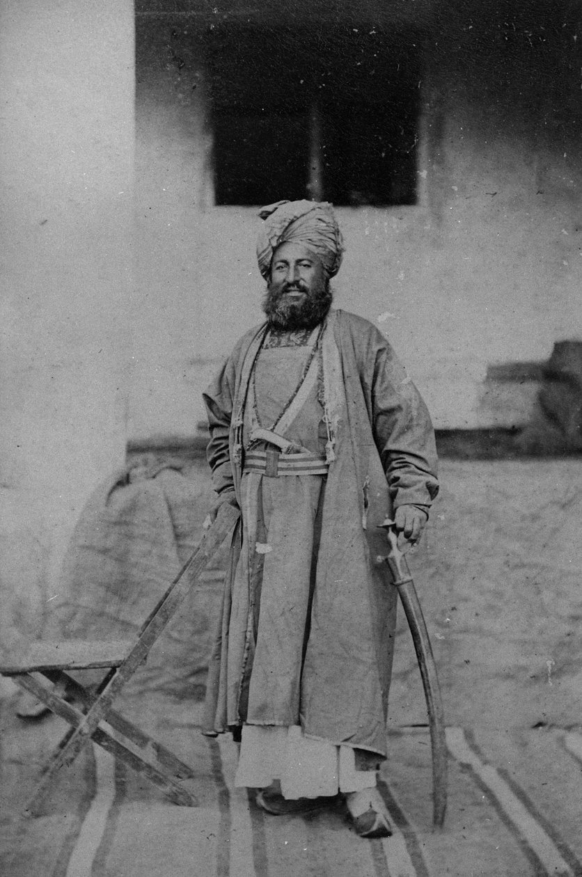 Retrato de um homem tirado durante a Segunda Guerra Anglo-Afegã, 1878-1880 de English Photographer