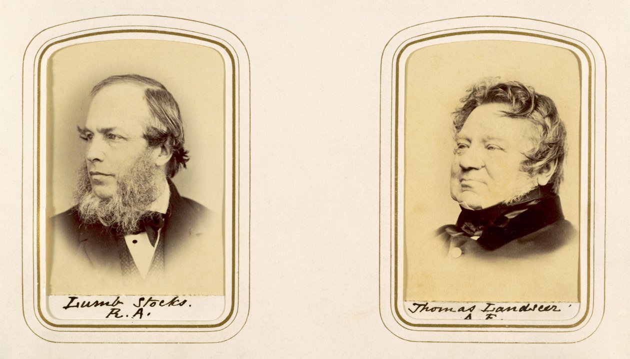 Retratos de Lumb Stocks e Thomas Landseer (foto sépia) de English Photographer