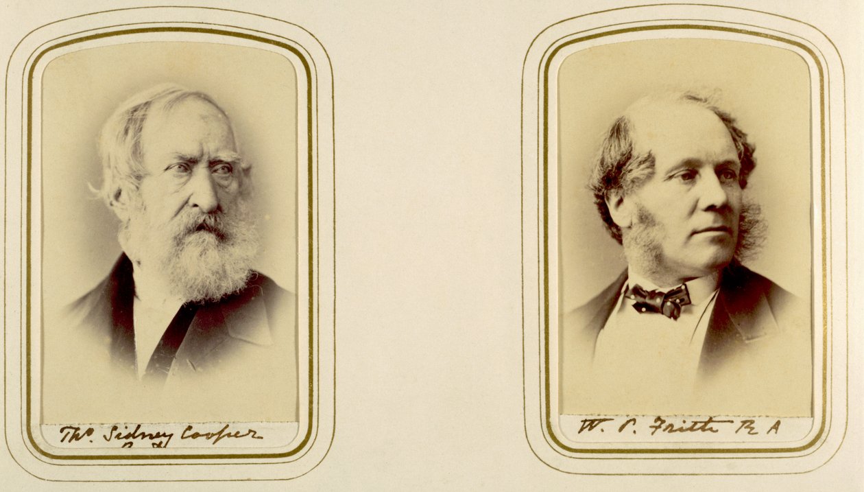 Retratos de Thomas Sidney Cooper e William Powell Frith (foto sépia) de English Photographer