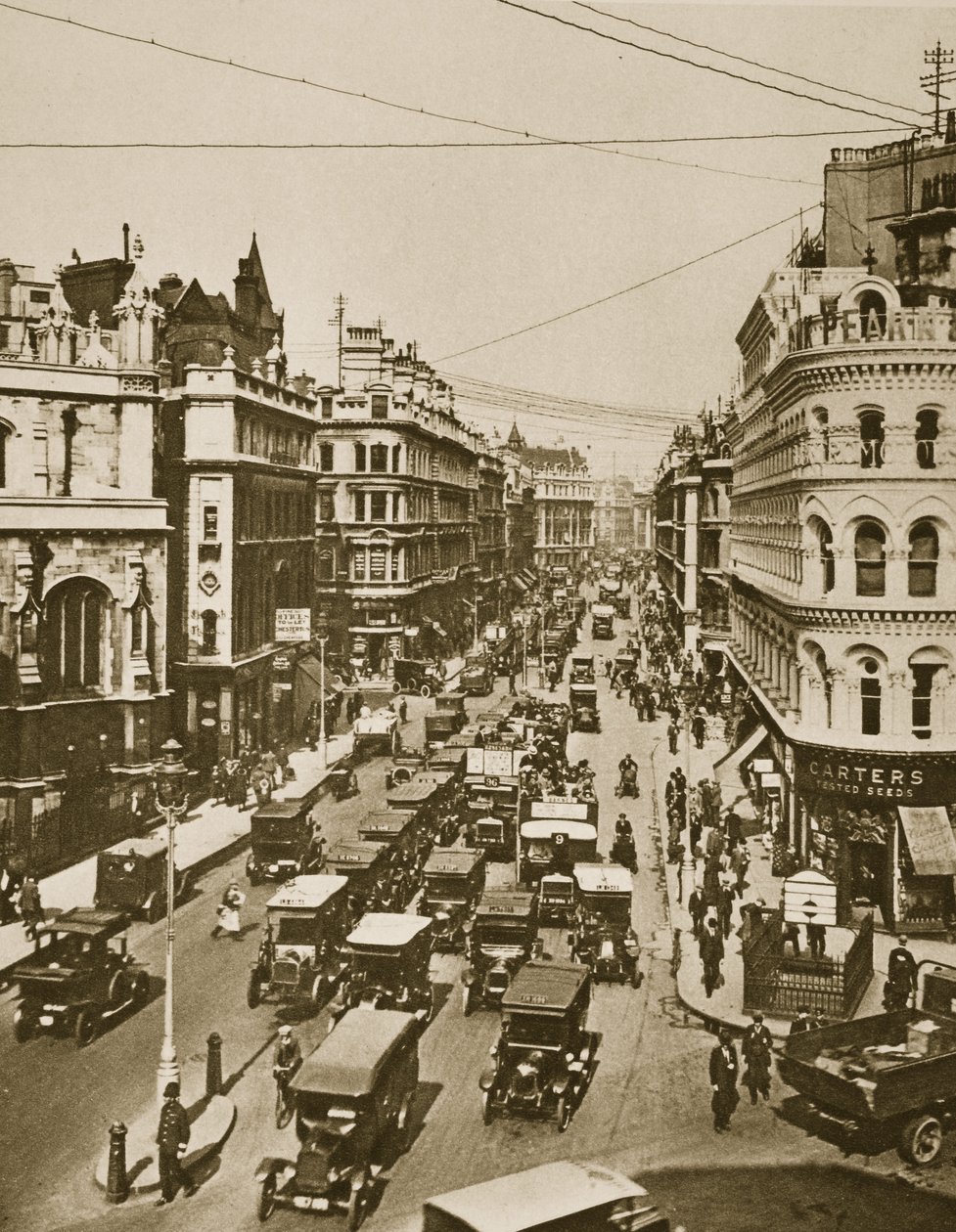 Queen Victoria Street em seu cruzamento com a Cannon Street (foto sépia) de English Photographer