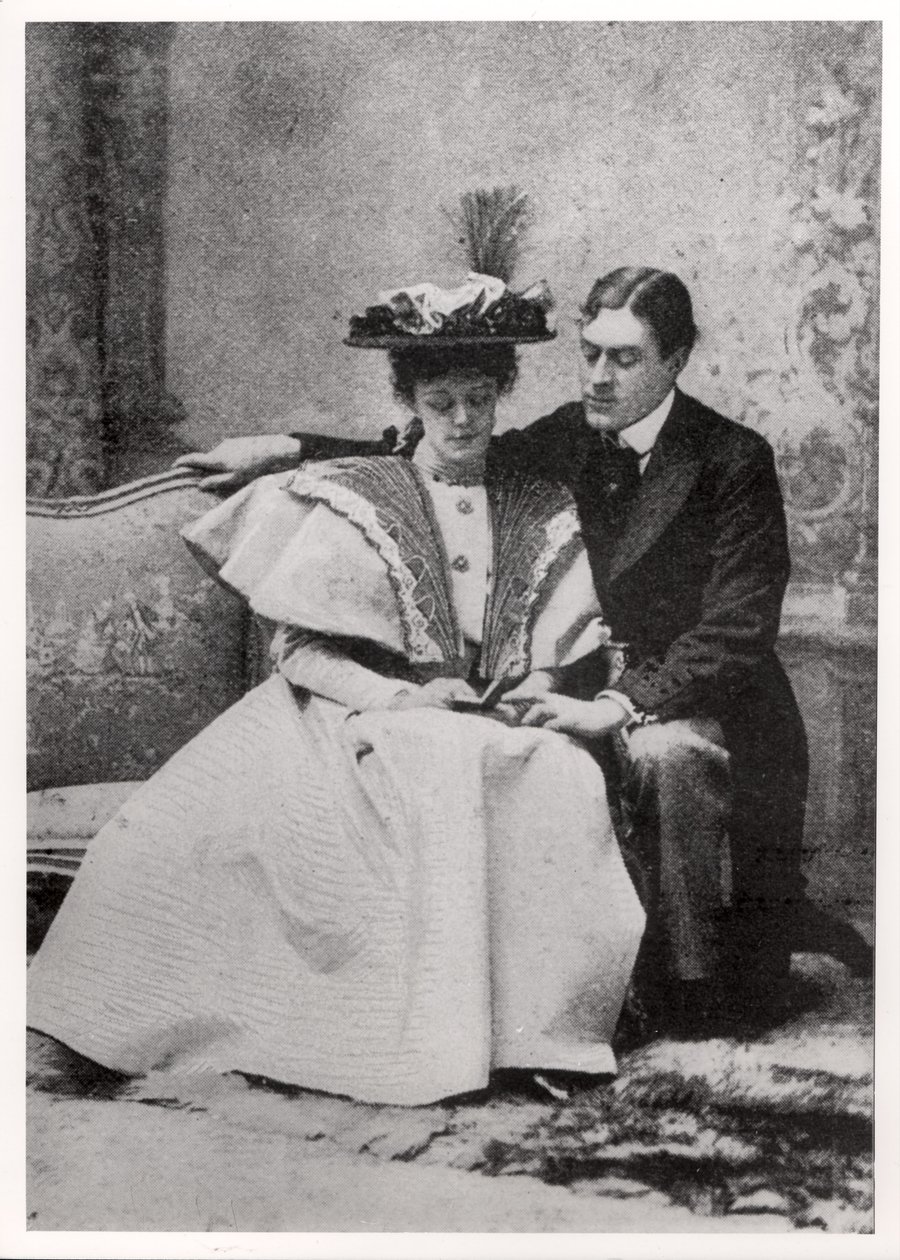 Cena da performance de A importância de ser sagaz, de Oscar Wilde (1854-1900) no St. James &39;Theatre, em 14 de fevereiro de 1895 de English Photographer