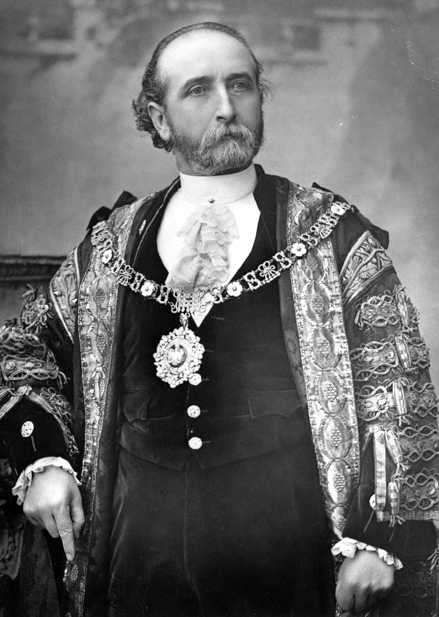 Sir James Whitehead, prefeito de Londres, c.1888-9 de English Photographer