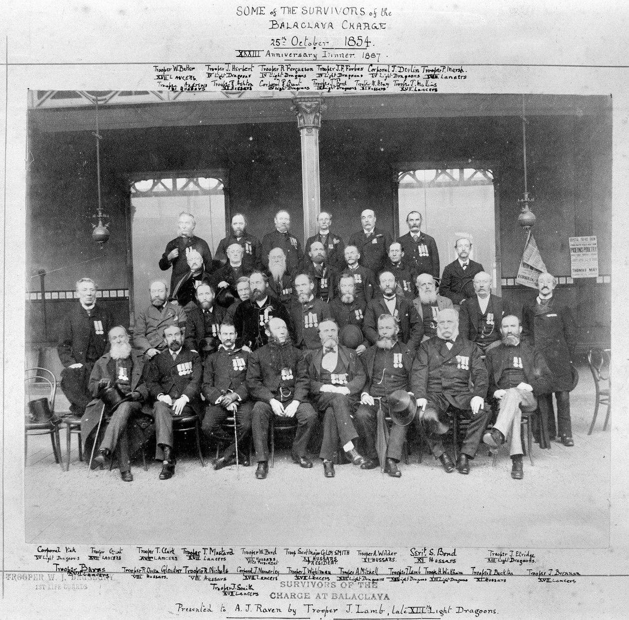 Sobreviventes da cavalaria atacam em Balaklava em 25 de outubro de 1854, 1887 de English Photographer