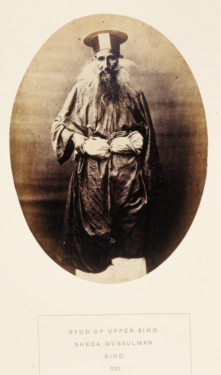 Syud of Upper Sind, Sheea Mussulman, Sind, de The People of India, por J. Forbes Watson, publicado em 1868 (albumen print) de English Photographer