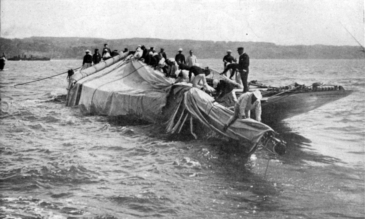 O Acidente de Shamrock II, ilustração do Rei, 1º de junho de 1901 de English Photographer