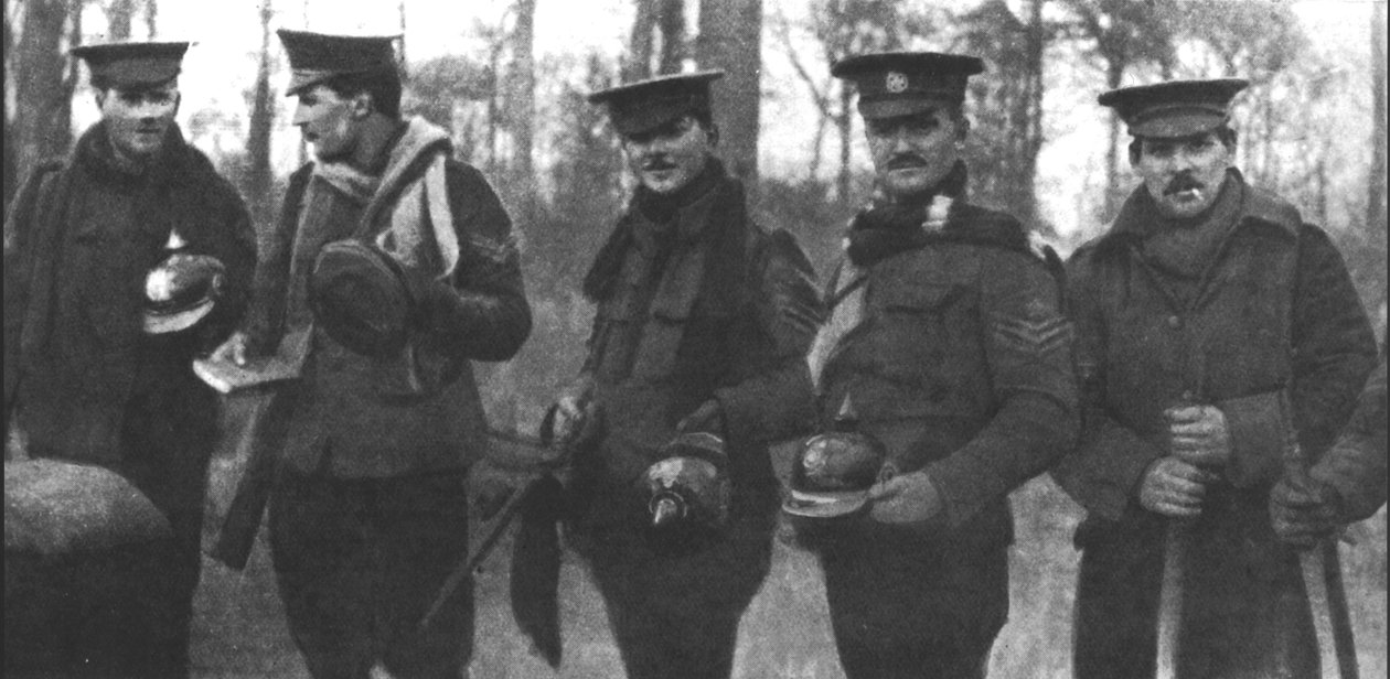 A trégua do dia de Natal de 1914, publicada em 1915 de English Photographer